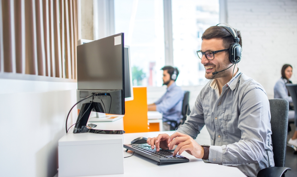 Business team receiving IT support